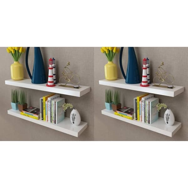 vidaXL væghylder 4 stk. 80 cm hvid