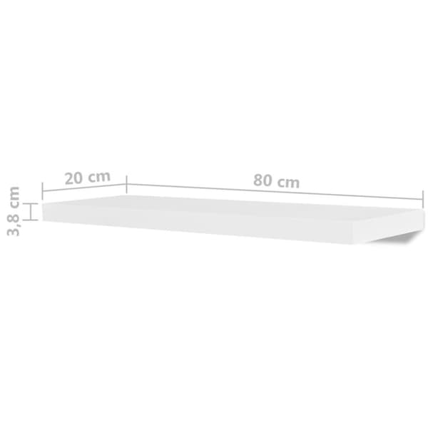 vidaXL Vegghyller 4 stk hvit 80 cm