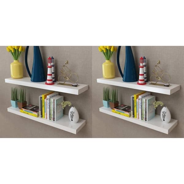 vidaXL Vegghyller 4 stk hvit 80 cm