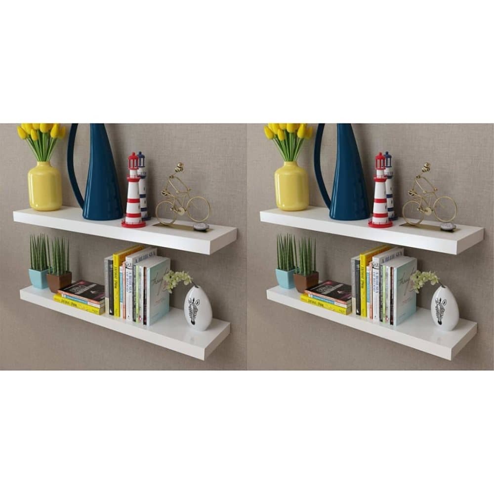 vidaXL Vägghyllor 4 st 80 cm vit