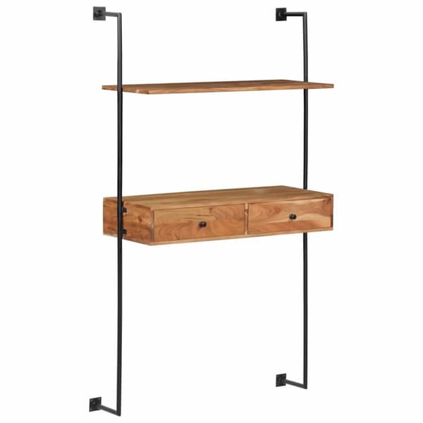 vidaXL Väggmonterat skrivbord 90x40x170 cm massivt akaciaträ
