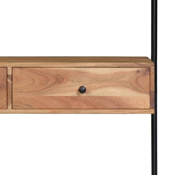 vidaXL vægmonteret skrivebord massivt akacietræ 90 x 40 x 170 cm