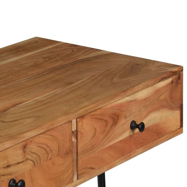 vidaXL vægmonteret skrivebord massivt akacietræ 90 x 40 x 170 cm