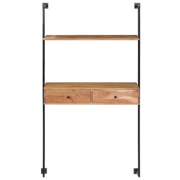 vidaXL vægmonteret skrivebord massivt akacietræ 90 x 40 x 170 cm