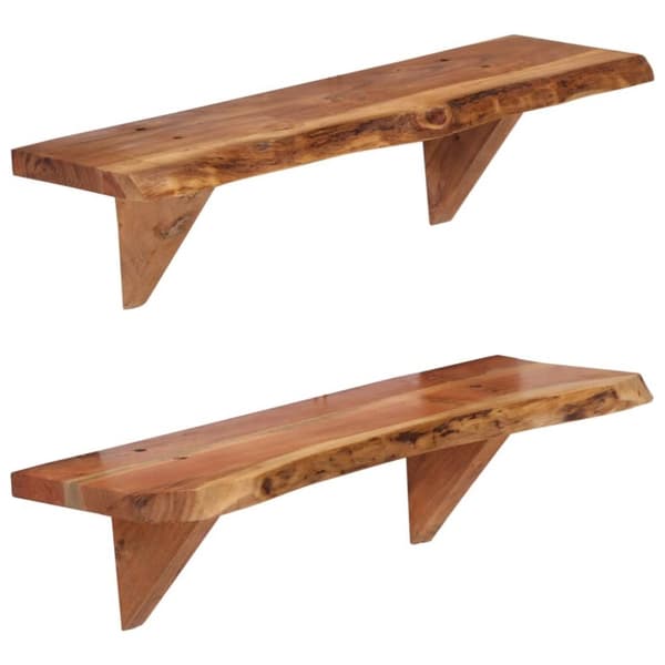 vidaXL Vegghyller 2 stk 60x20x18 cm heltre akasie