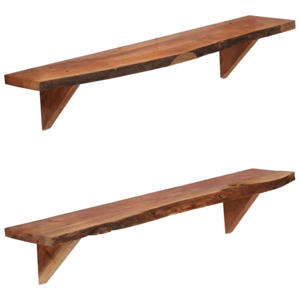 vidaXL Seinähyllyt 2 kpl 90x20x18 cm kiinteä akaasiapuu