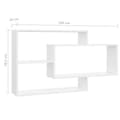 Miniatyrbilde 5 av 6: vidaXL Vegghyller hvit 104x20x58,5 cm konstruert tre