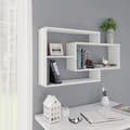 Miniatyrbilde 6 av 6: vidaXL Vegghyller hvit 104x20x58,5 cm konstruert tre