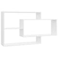 Miniatyrbilde 1 av 6: vidaXL Vegghyller hvit 104x20x58,5 cm konstruert tre
