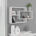 Miniatyrbilde 6 av 6: vidaXL Vegghyller høyglans hvit 104x20x58,5 cm konstruert tre