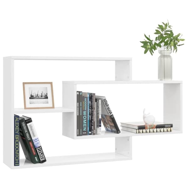 vidaXL væghylder 104x20x58,5 cm konstrueret træ hvid højglans