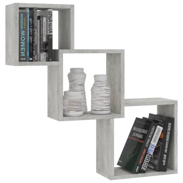 vidaXL Vegghyller kubeformet betonggrå 68x15x68 cm konstruert tre