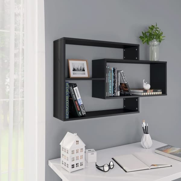 vidaXL Vegghyller svart 104x20x58,5 cm konstruert tre