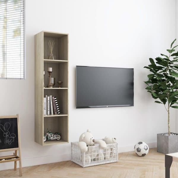 vidaXL Bokhylla/TV-bänk sonoma-ek 143x30x36 cm