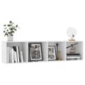 Miniatyrbilde 5 av 10: vidaXL Bokhylle/TV-benk hvit 143x30x36 cm