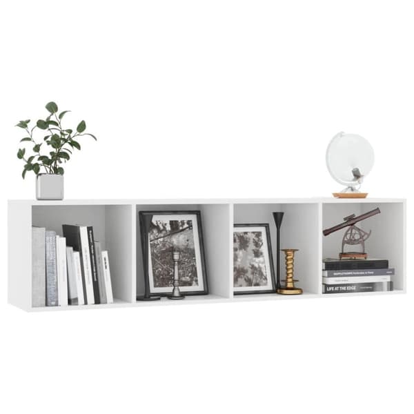 vidaXL Bokhylle/TV-benk hvit 143x30x36 cm
