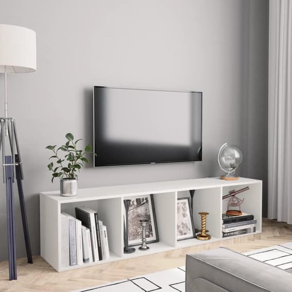 vidaXL Bokhylle/TV-benk hvit 143x30x36 cm