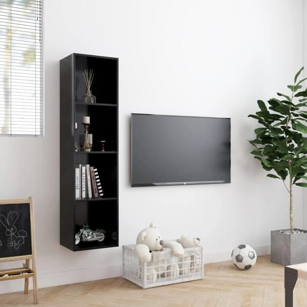 vidaXL Bokhylle/TV-benk svart 143x30x36 cm