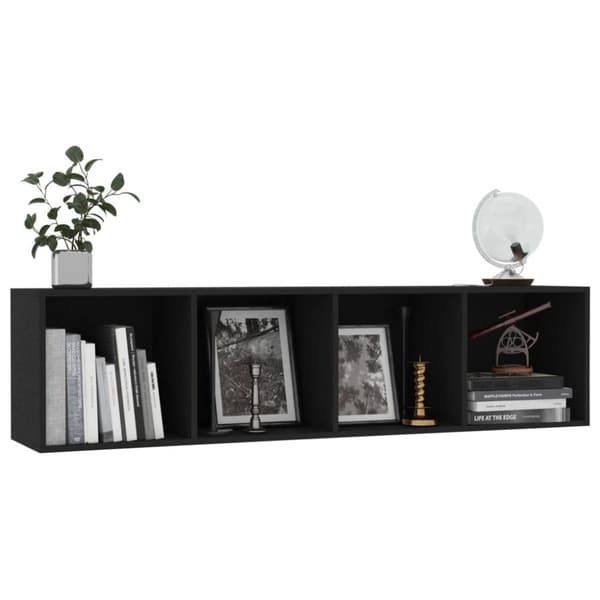 vidaXL Bokhylle/TV-benk svart 143x30x36 cm