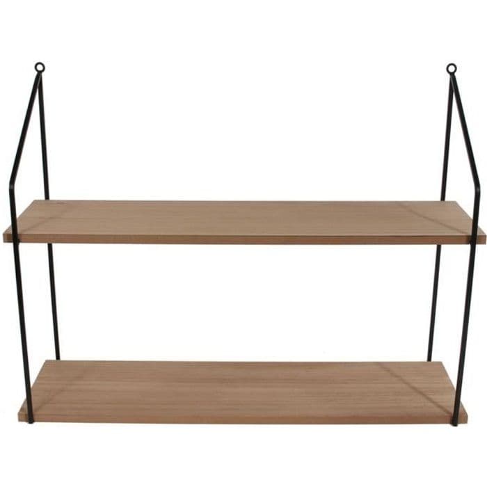 THE HOME DECO FACTORY Stige væghylde - 2 bakker - 45,5X18X60 cm - sort / beige