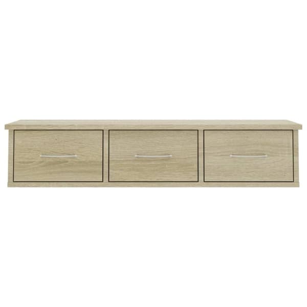 vidaXL Vegghylle med skuff sonoma eik 88x26x18,5 cm konstruert tre