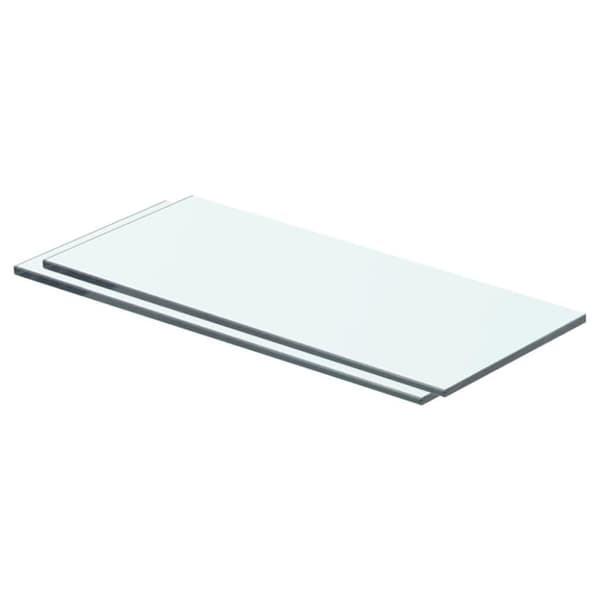 vidaXL Hyllepaneler 2 stk klart glass 40x12 cm