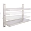 Miniatyrbilde 3 av 9: vidaXL Flytende vegghylle 2 nivåer rustfritt stål 100x30 cm