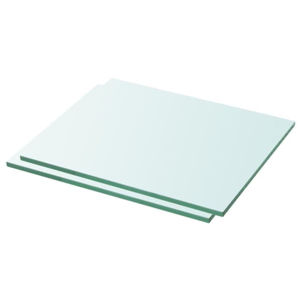 vidaXL Hyllplan 2 st glas genomskinlig 30x20 cm