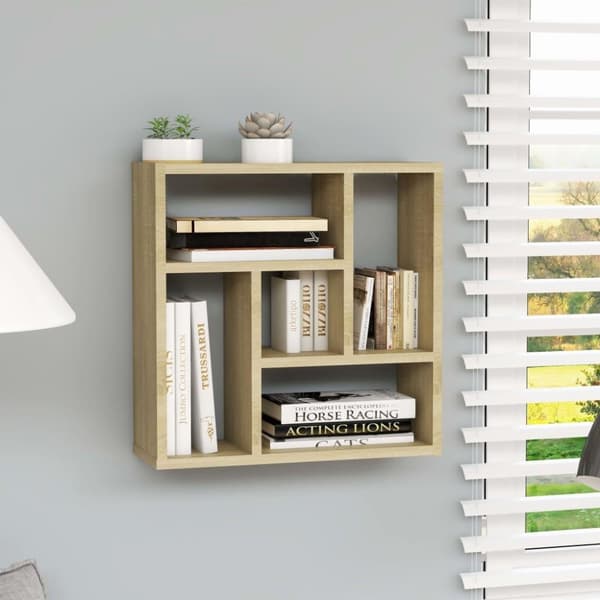 vidaXL væghylde 45,1x16x45,1 cm konstrueret træ sonoma-eg