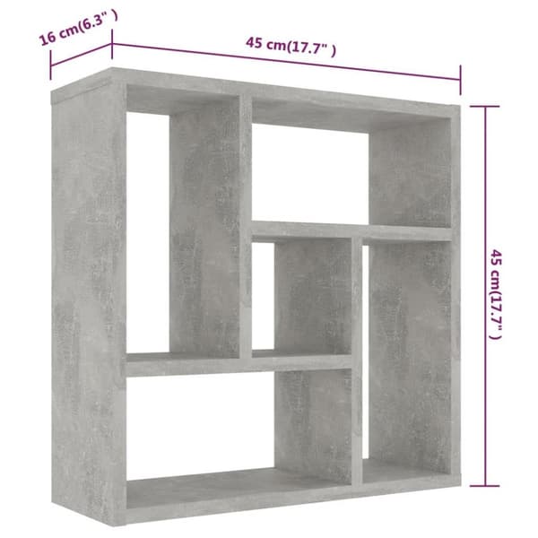vidaXL væghylde 45,1x16x45,1 cm konstrueret træ betongrå