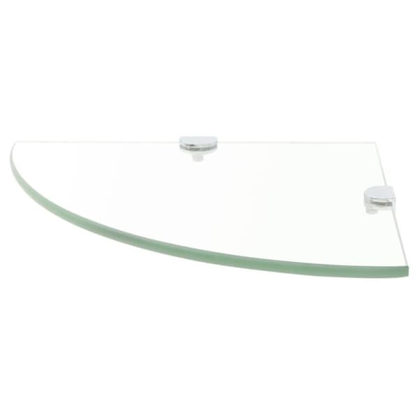 vidaXL Hörnhyllor 2 st kromade hyllkonsoler glas genomskinligt 25x25 cm