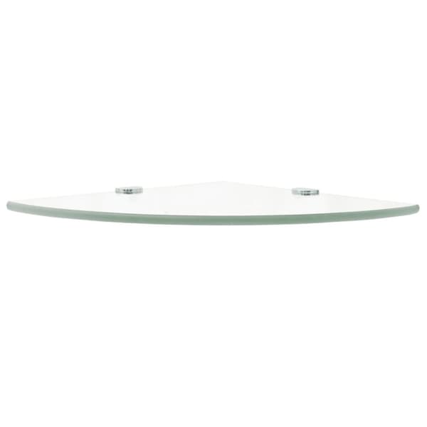 vidaXL Hörnhyllor 2 st kromade hyllkonsoler glas genomskinligt 25x25 cm