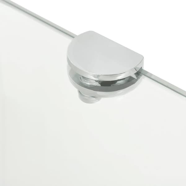 vidaXL Hörnhyllor 2 st kromade hyllkonsoler glas genomskinligt 25x25 cm