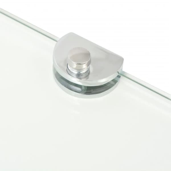 vidaXL Hörnhyllor 2 st kromade hyllkonsoler glas genomskinligt 25x25 cm