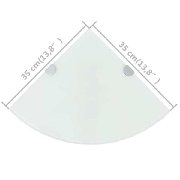 vidaXL hjørnehylder m. krombeslag 2 stk. 35 x 35 cm glas hvid