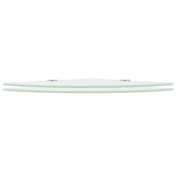 vidaXL Hjørnehyller 2 stk med kromstøtter glass hvit 25x25 cm