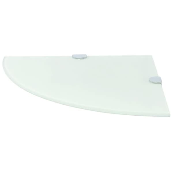 vidaXL Hörnhyllor 2 st kromade hyllkonsoler glas vit 35x35 cm