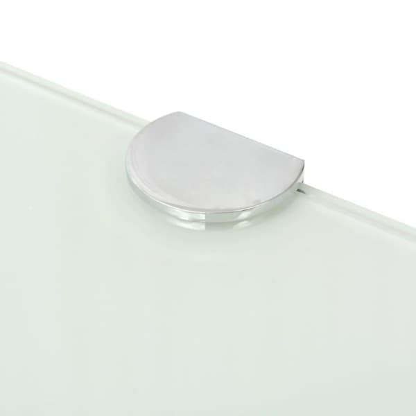 vidaXL Hörnhyllor 2 st kromade hyllkonsoler glas vit 35x35 cm