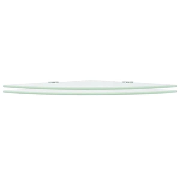 vidaXL Hörnhyllor 2 st kromade hyllkonsoler glas vit 35x35 cm