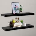 Miniatyrbilde 6 av 6: vidaXL Vegghyller 2 stk svart 120x20x3,8 cm