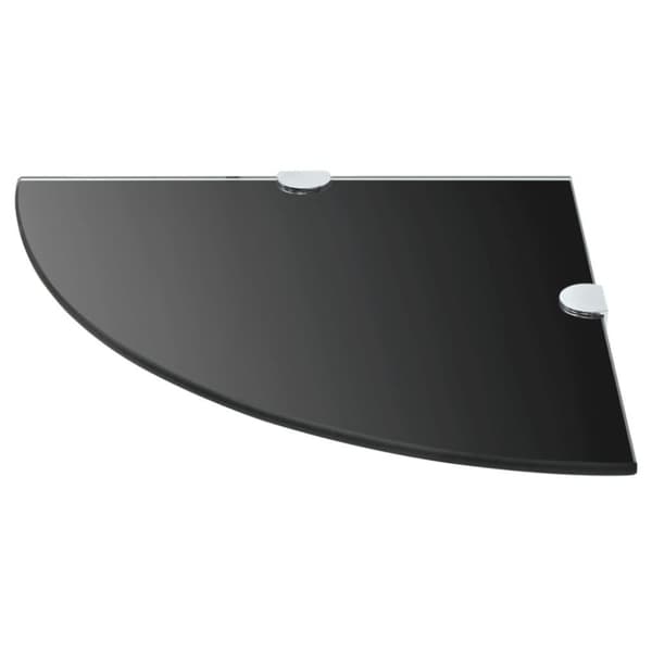 vidaXL hjørnehylder m. krombeslag 2 stk. 35 x 35 cm glas sort