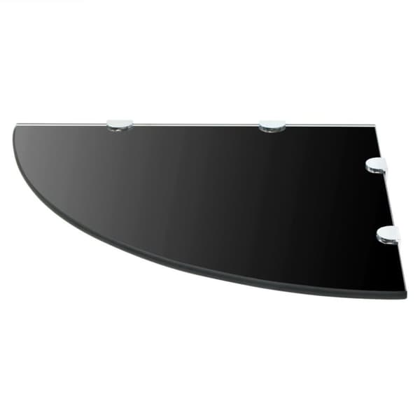 vidaXL hjørnehylder m. krombeslag 2 stk. 45 x 45 cm glas sort