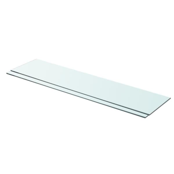 vidaXL Hyllepaneler 2 stk klart glass 90x20 cm