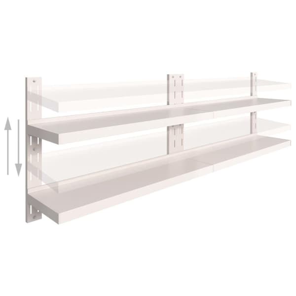 vidaXL væghylder i 2 niveauer 2 stk. 240x30 cm rustfrit stål