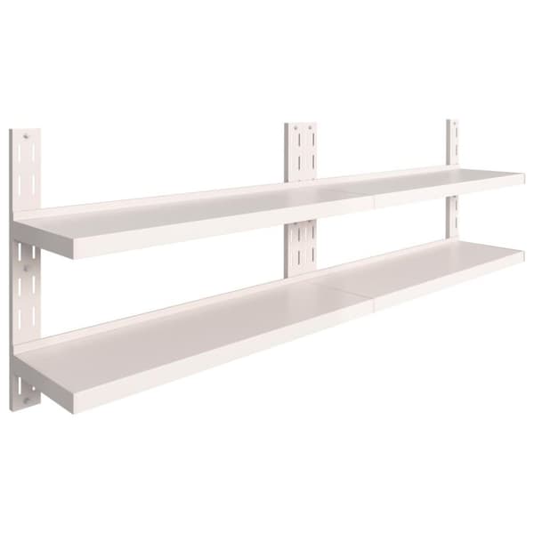 vidaXL væghylder i 2 niveauer 2 stk. 240x30 cm rustfrit stål