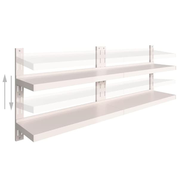vidaXL Flytende vegghyller 2 nivåer 2 stk rustfritt stål 200x30 cm