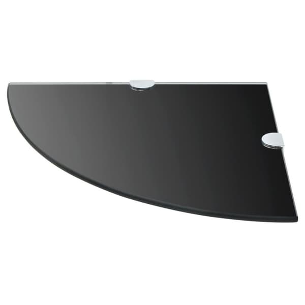 vidaXL hjørnehylder m. krombeslag 2 stk. 25x25 cm glas sort
