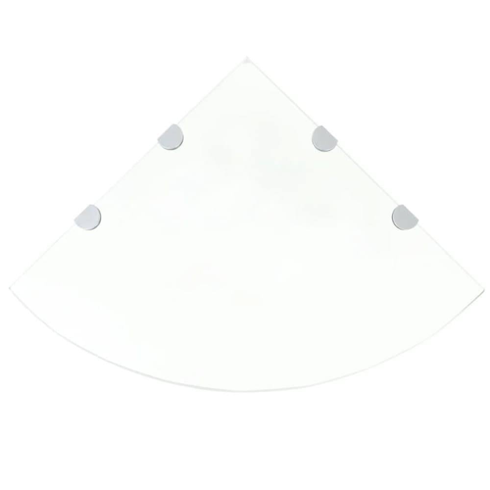 vidaXL Hörnhyllor 2 st kromade hyllkonsoler glas genomskinlig 45x45 cm
