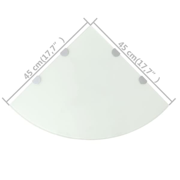 vidaXL hjørnehylder m. krombeslag 2 stk. 45 x 45 cm glas hvid