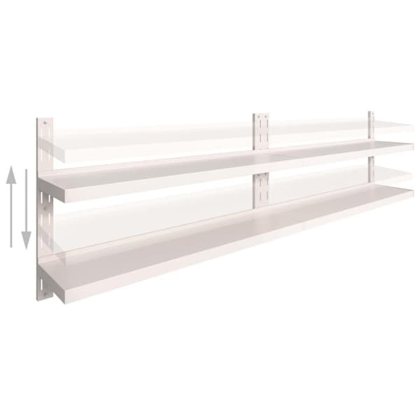 vidaXL væghylder i 2 niveauer 2 stk. 300x30 cm rustfrit stål